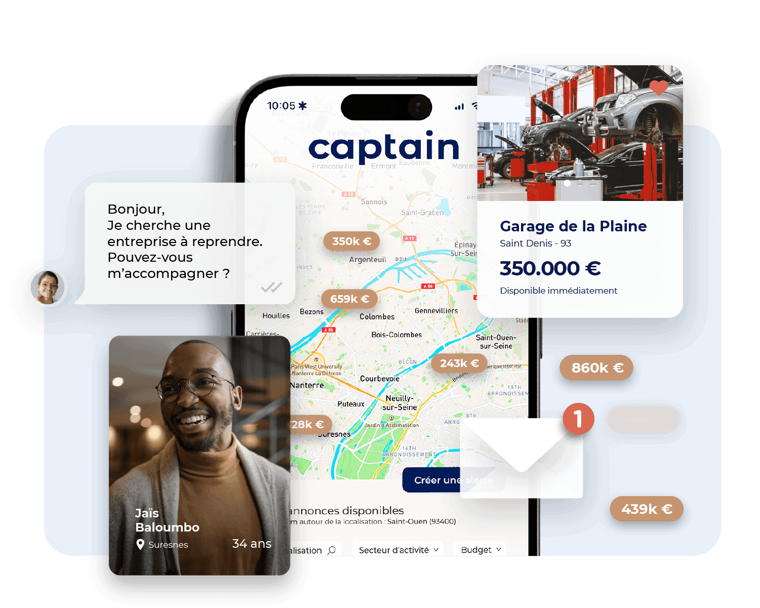 Application Captain - interface de reprise